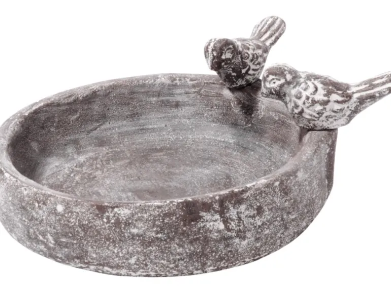 Dobar Klassische Vogeltränke Pool-Oase 18 cm x 18 cm x 4,5 cm Grau