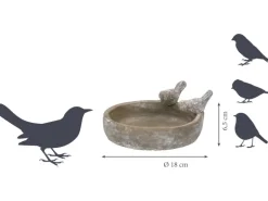 Dobar Klassische Vogeltränke Pool-Oase 18 cm x 18 cm x 4,5 cm Grau