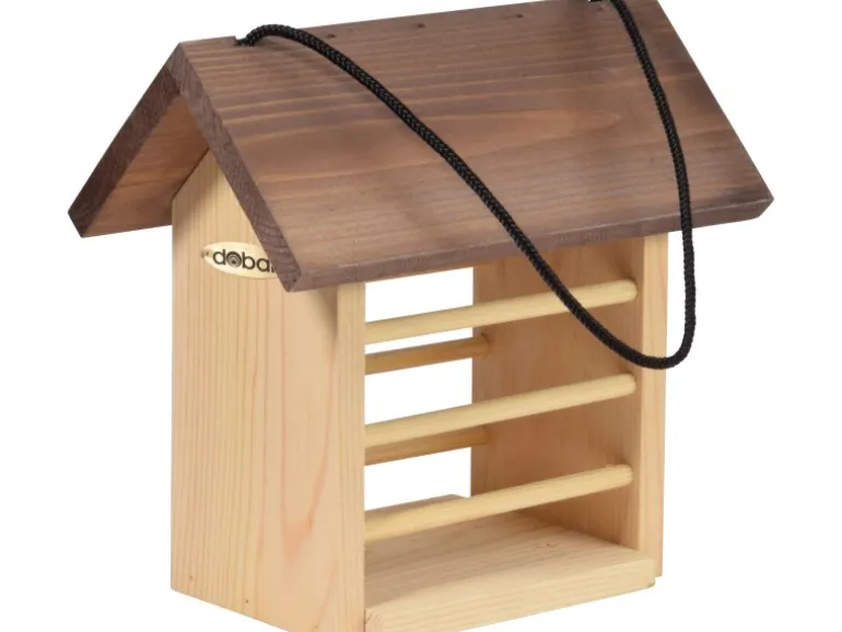 Dobar Meisenknödelhalter Kieferholz Futterstation für Wildvögel 22 x 14 x 21 cm