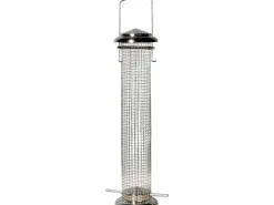 Dobar Metallgitter-Futtersäule für Vögel 9,5 cm x 9,5 cm x 39 cm Silber