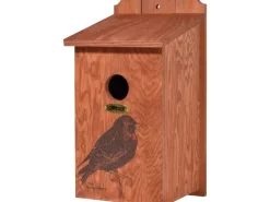 Dobar Nistkasten mit Siebdruckmotiv Star Ø 45 mm 19 x 20 x 38 cm Kiefer FSC®