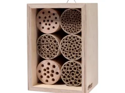 Dobar Profi-Insektenhotel für Wildbienen 16 cm x 12,5 cm x 23 cm Birke