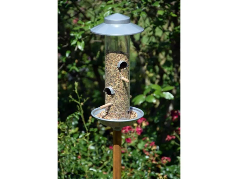 Dobar Stab-Vogelfutterspender Silber
