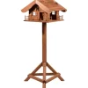Dobar Vogelfutterhaus Almhütte mit Futtersilo 66 cm x 66 cm x 136,5 cm Braun