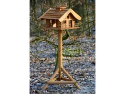 Dobar Vogelfutterhaus Almhütte mit Futtersilo 66 cm x 66 cm x 136,5 cm Braun