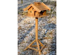 Dobar Vogelfutterhaus Almhütte mit Futtersilo 66 cm x 66 cm x 136,5 cm Braun