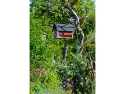 Dobar Vogelfutterhaus Katthult 31,5 cm x 22 cm x 24 cm Rot-Schwarz