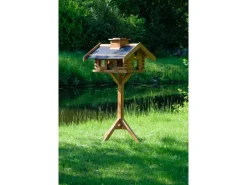 Dobar Vogelhaus Blockhaus Gipfel 84 cm x 78 cm x 53 cm Kiefer Braun FSC®