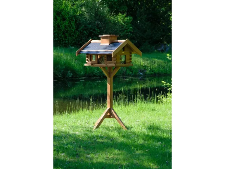 Dobar Vogelhaus Blockhaus Gipfel 84 cm x 78 cm x 53 cm Kiefer Braun FSC®