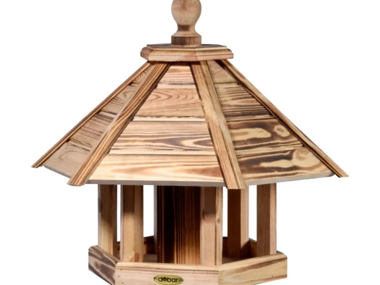 Dobar Vogelhaus "Brillo" mit Futtersilo, 45 x 45 x 47 cm Kiefer geflammt FSC®
