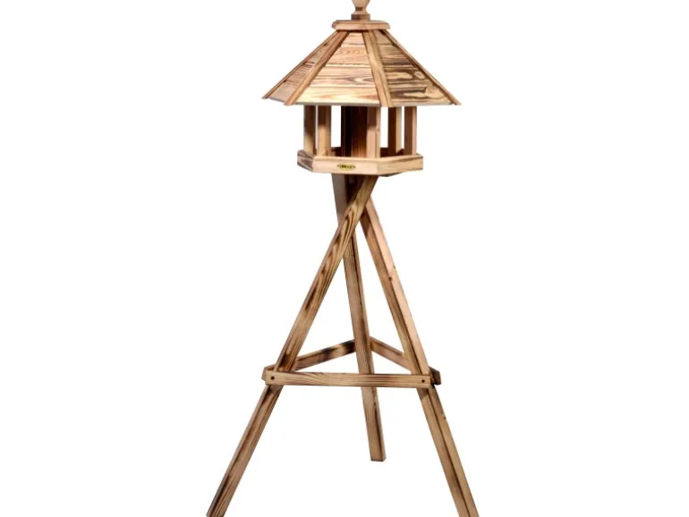 Dobar Vogelhaus "Brillo" mit Futtersilo, 45 x 45 x 47 cm Kiefer geflammt FSC®
