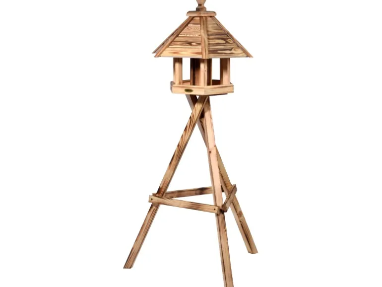 Dobar Vogelhaus "Brillo" mit Futtersilo, 45 x 45 x 47 cm Kiefer geflammt FSC®