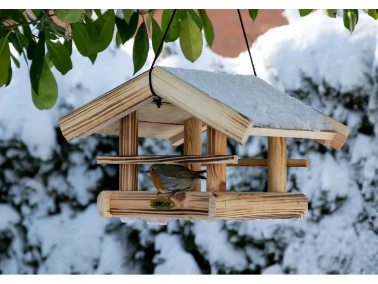 Dobar Vogelhaus Quemado 30 x 34,5 x 22,5 cm Kiefer geflammt FSC®