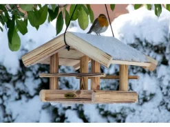 Dobar Vogelhaus Quemado 30 x 34,5 x 22,5 cm Kiefer geflammt FSC®