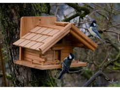 Dobar Vogelhaus St. Moritz im Berghütten-Design 33 x 24,5 x 21 cm Braun FSC®