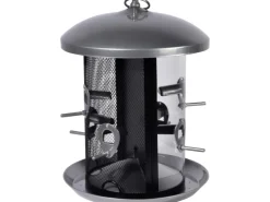 Dobar XXL Futterspender mit 2 Kammern 24 cm x 24 cm x 33 cm Metall