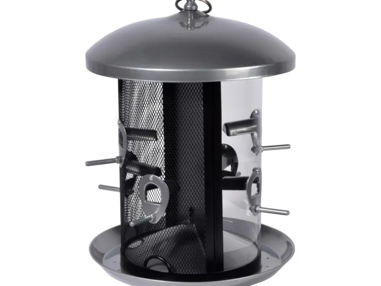 Dobar XXL Futterspender mit 2 Kammern 24 cm x 24 cm x 33 cm Metall