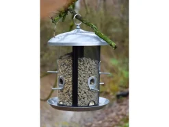 Dobar XXL Futterspender mit 2 Kammern 24 cm x 24 cm x 33 cm Metall