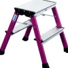 Doppel-Klapp Tritt Rolly Monto Pink 2 x 2 Stufen