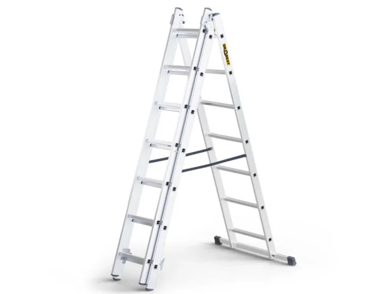 DRABEST Vielzweckleiter 3 x 7 Sprossen Aluminium