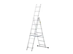 DRABEST Vielzweckleiter 3 x 7 Sprossen Aluminium