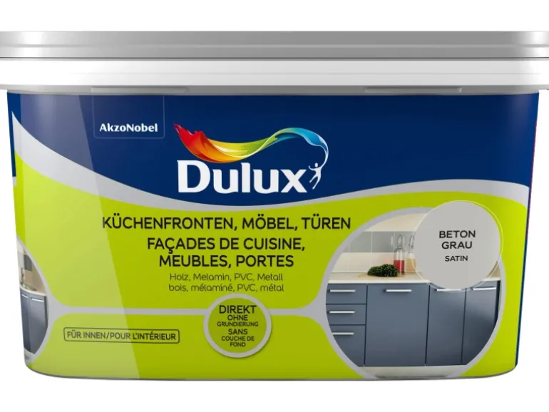 Dulux Fresh Up Lack für Küchenfronten, Möbel und Türen Satin Beton-Grau 2 l