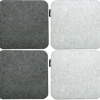 DuneDesign 4 Eckige Sitzkissen aus Filz 35 x 35 cm in Grau und Hellgrau