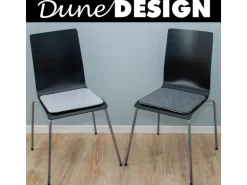 DuneDesign 4 Eckige Sitzkissen aus Filz 35 x 35 cm in Grau und Hellgrau