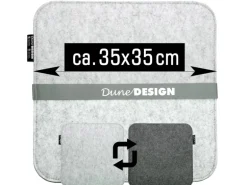DuneDesign 4 Eckige Sitzkissen aus Filz 35 x 35 cm in Grau und Hellgrau