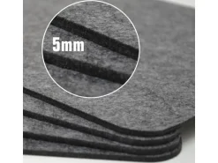 DuneDesign 4 Extradicke Tischsets aus Filz 43 x 30 x 0.5 cm Grau