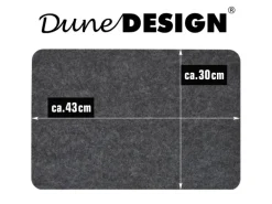 DuneDesign 4 Extradicke Tischsets aus Filz 43 x 30 x 0.5 cm Grau
