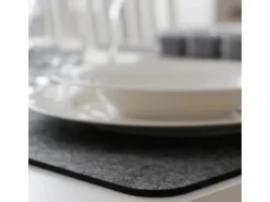 DuneDesign 4 Extradicke Tischsets aus Filz 43 x 30 x 0.5 cm Grau