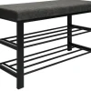 DuneDesign Offener Schuhschrank aus Metall 81 x 32 x 46 cm Grau