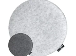 DuneDesign Rundes Sitzkissen aus Filz Ø 35 cm 30 mm Stark in Grau