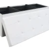 DuneDesign Sitzbank mit 120L Stauraum 110 x 38 x 38 cm in Weiß