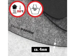 DuneDesign Tischset für 4 Personen Flusskiesel-Design Hellgrau