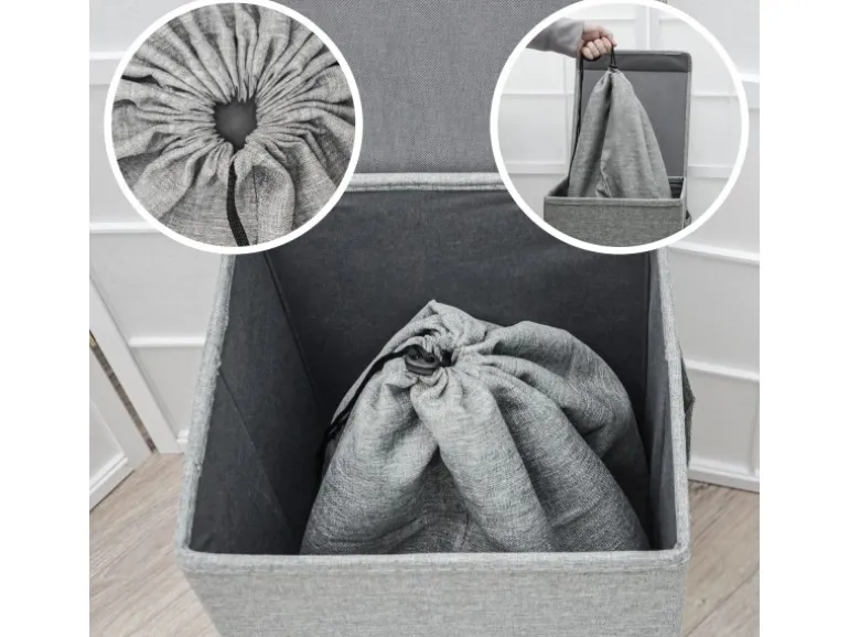 DuneDesign Wäschesack 100 Liter & 60 Liter Wäschesammler mit Kordelzug
