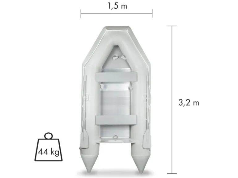 EBERTH Schlauchboot 4 Personen + 1 Kind 3,20m x 1,50m Boot mit Sitzbank bis 566 kg