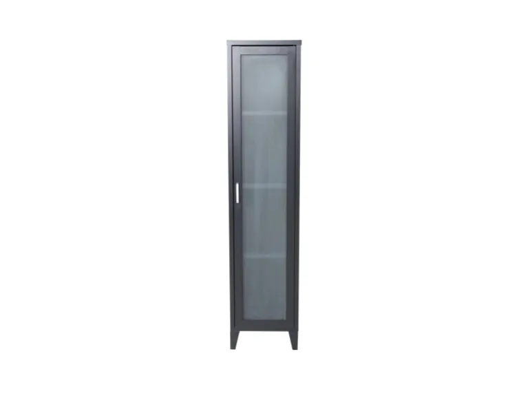 ebuy24 Acero Vitrinenschrank 1 Tür 4 Ablagen Schwarz