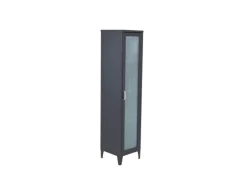 ebuy24 Acero Vitrinenschrank 1 Tür 4 Ablagen Schwarz