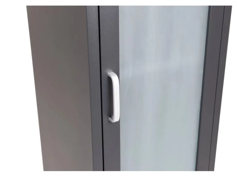 ebuy24 Acero Vitrinenschrank 1 Tür 4 Ablagen Schwarz