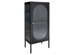 ebuy24 Adelaide Vitrinenschrank 1 Glastür Schwarz