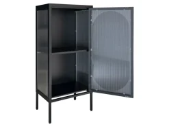 ebuy24 Adelaide Vitrinenschrank 1 Glastür Schwarz