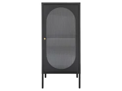 ebuy24 Adelaide Vitrinenschrank 1 Glastür Schwarz