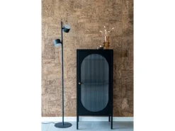 ebuy24 Adelaide Vitrinenschrank 1 Glastür Schwarz