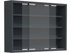 ebuy24 AgisaM Glasvitrinen Wandhängend 2 Schiebetüren Anthrazit