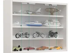 ebuy24 AgisaM Glasvitrinen Wandhängend 2 Schiebetüren Weiß