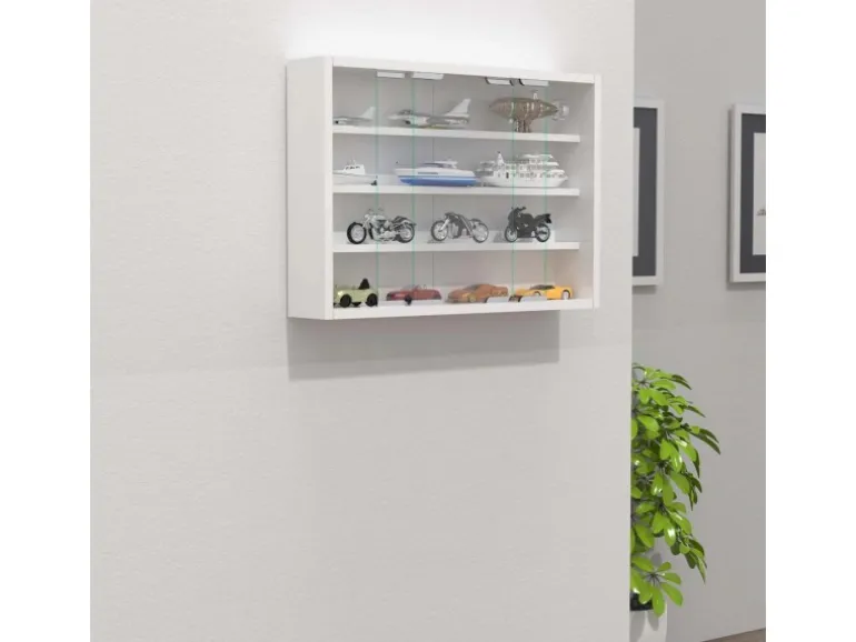 ebuy24 AgisaM Glasvitrinen Wandhängend 2 Schiebetüren Weiß