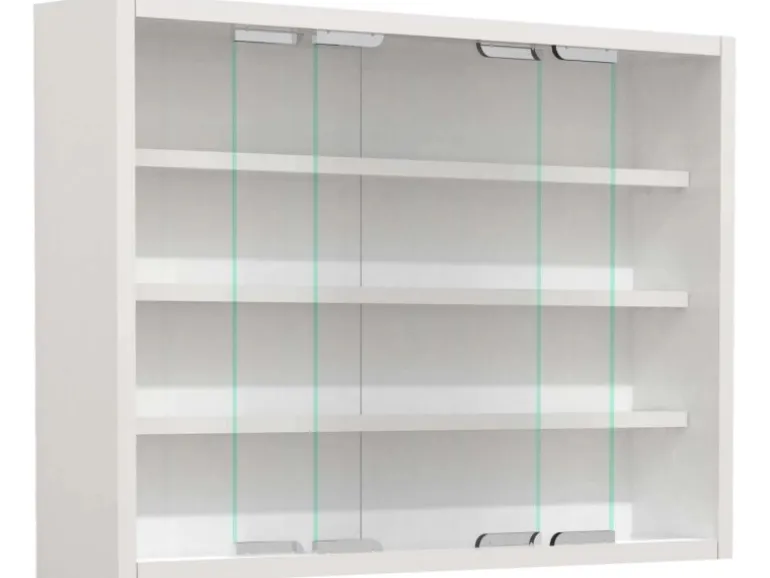 ebuy24 AgisaM Glasvitrinen Wandhängend 2 Schiebetüren Weiß