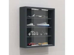 ebuy24 AgisaS Glasvitrinen Wandhängend 2 Schiebetüren Anthrazit